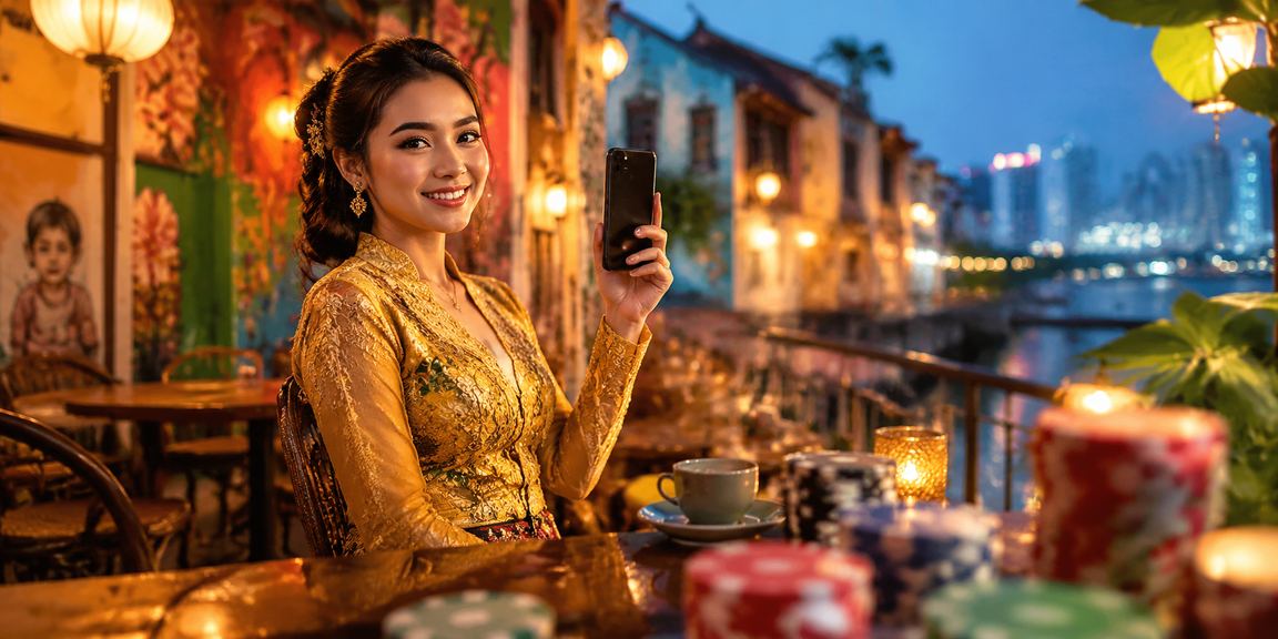 Pengguna Malaysia mengakses promosi cashback esport melalui telefon pintar di Penang