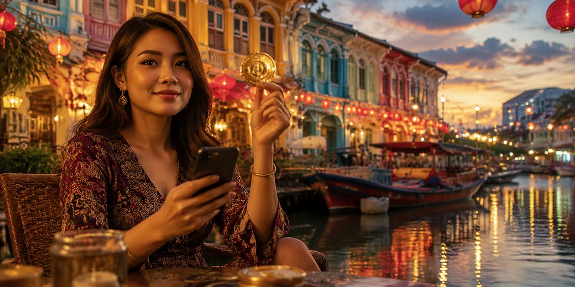 Pengguna Malaysia mengakses platform taruhan sukan melalui telefon pintar di Penang